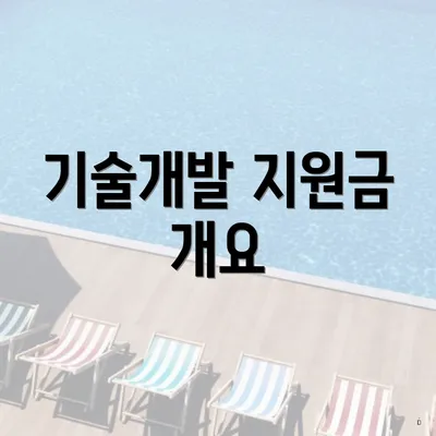 기술개발 지원금 개요
