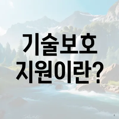 기술보호 지원이란?