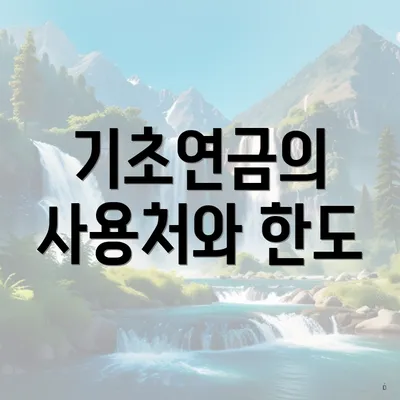 기초연금의 사용처와 한도