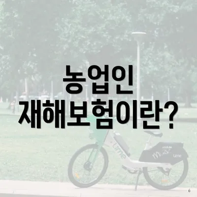 농업인 재해보험이란?