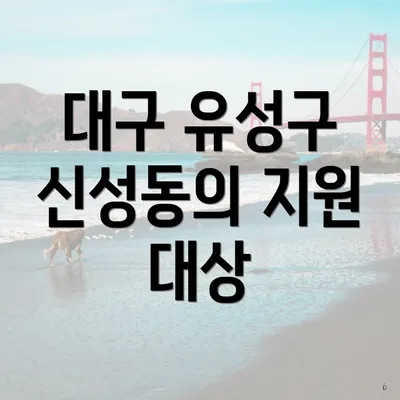 대구 유성구 신성동의 지원 대상