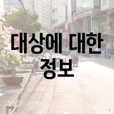 대상에 대한 정보