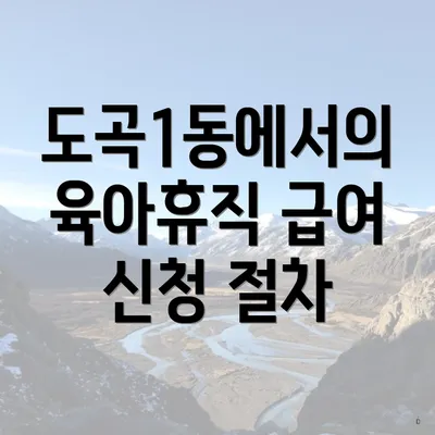 도곡1동에서의 육아휴직 급여 신청 절차
