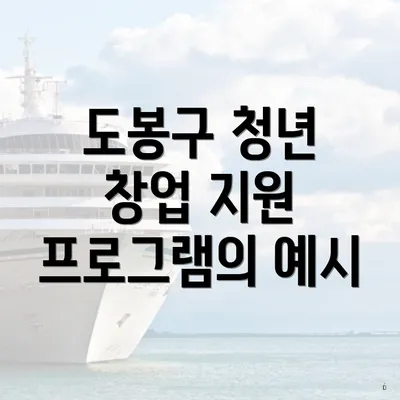 도봉구 청년 창업 지원 프로그램의 예시