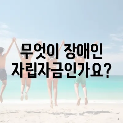 무엇이 장애인 자립자금인가요?