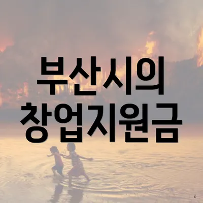 부산시의 창업지원금
