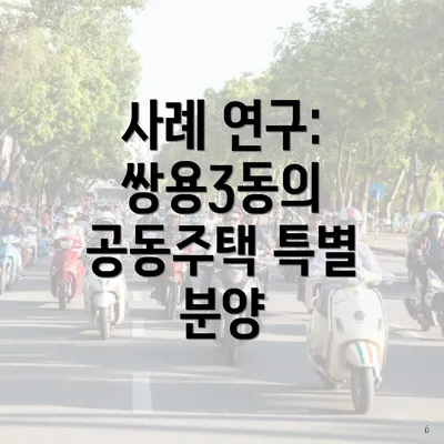 사례 연구: 쌍용3동의 공동주택 특별 분양