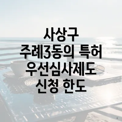 사상구 주례3동의 특허 우선심사제도 신청 한도