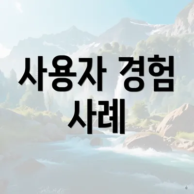 사용자 경험 사례