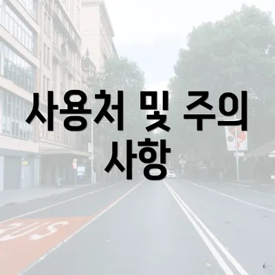 사용처 및 주의 사항