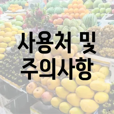 사용처 및 주의사항