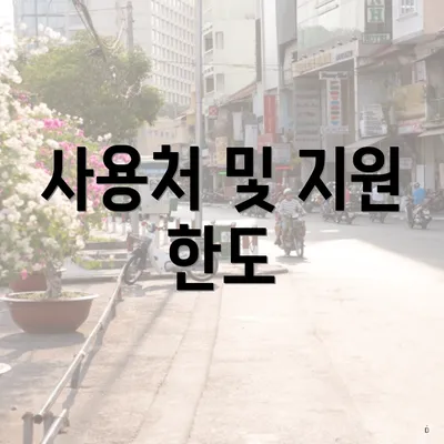 사용처 및 지원 한도