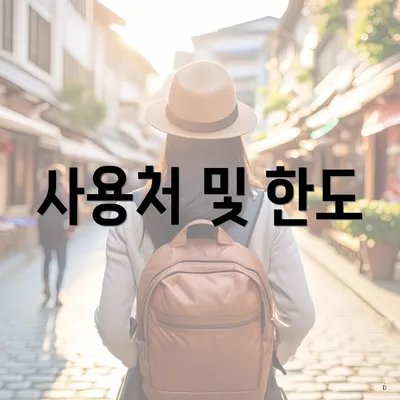 사용처 및 한도