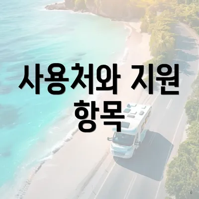 사용처와 지원 항목