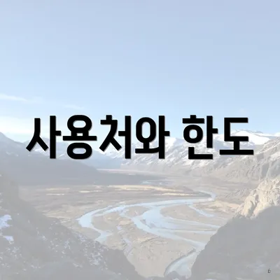 사용처와 한도