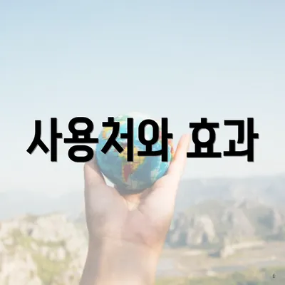 사용처와 효과