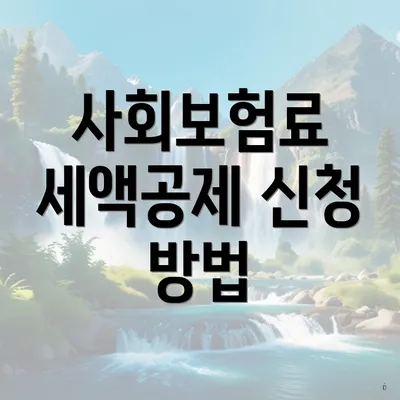 사회보험료 세액공제 신청 방법
