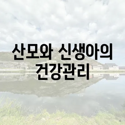 산모와 신생아의 건강관리