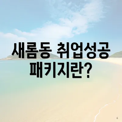 새롬동 취업성공패키지란?
