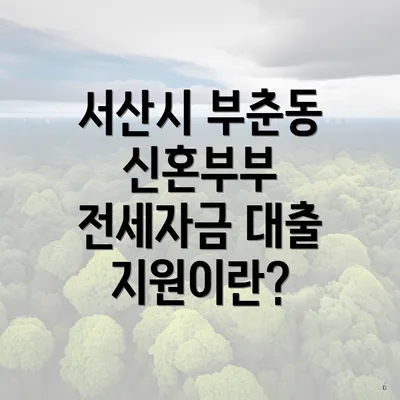 서산시 부춘동 신혼부부 전세자금 대출 지원이란?