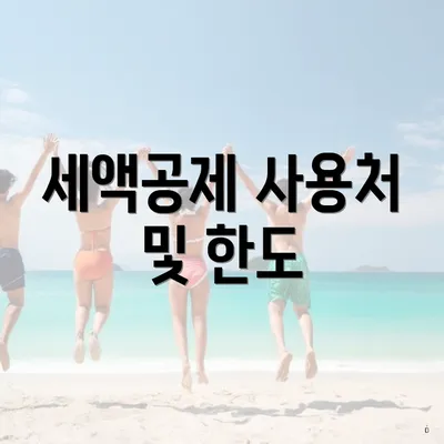 세액공제 사용처 및 한도