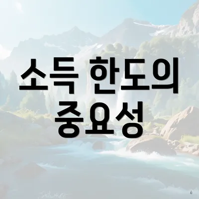 소득 한도의 중요성