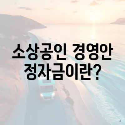 소상공인 경영안정자금이란?