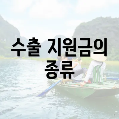 수출 지원금의 종류