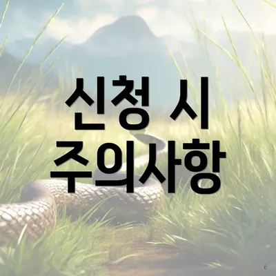 신청 시 주의사항