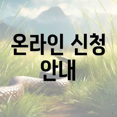 온라인 신청 안내