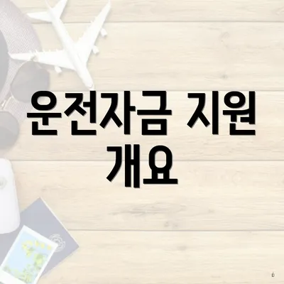 운전자금 지원 개요