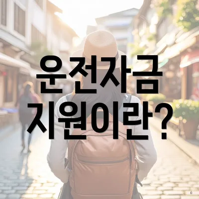 운전자금 지원이란?