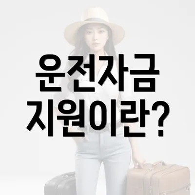 운전자금 지원이란?