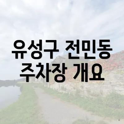 유성구 전민동 주차장 개요