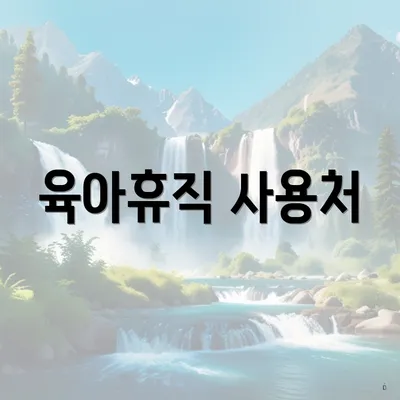 육아휴직 사용처