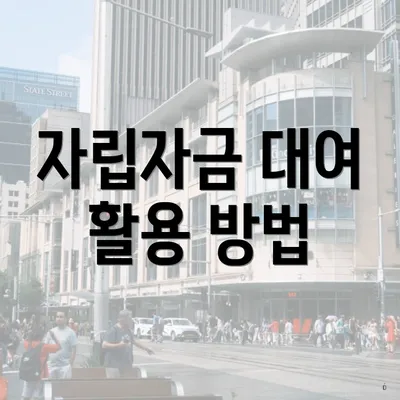 자립자금 대여 활용 방법