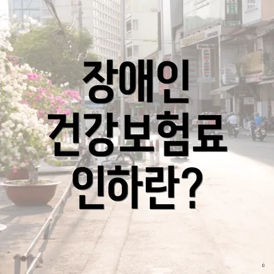 장애인 건강보험료 인하란?