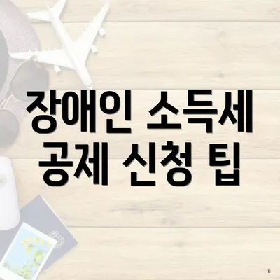 장애인 소득세 공제 신청 팁