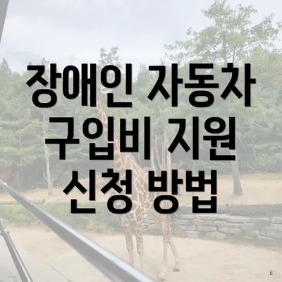 장애인 자동차 구입비 지원 신청 방법