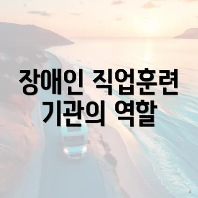 장애인 직업훈련 기관의 역할