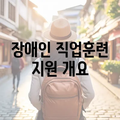 장애인 직업훈련 지원 개요