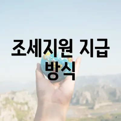 조세지원 지급 방식