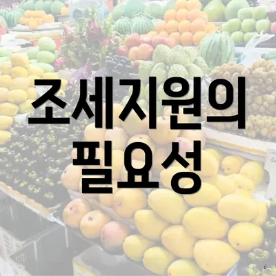 조세지원의 필요성