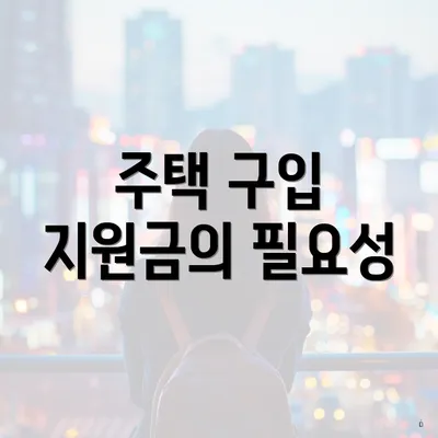주택 구입 지원금의 필요성