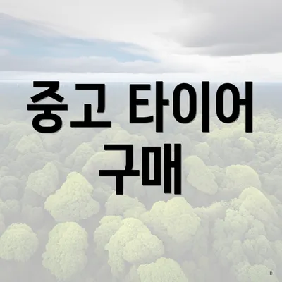 중고 타이어 구매