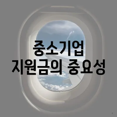 중소기업 지원금의 중요성