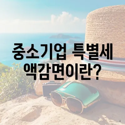 중소기업 특별세액감면이란?