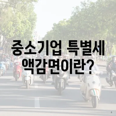 중소기업 특별세액감면이란?