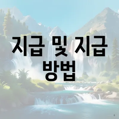 지급 및 지급 방법