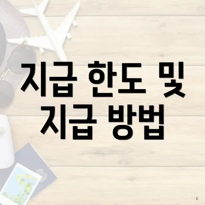 지급 한도 및 지급 방법